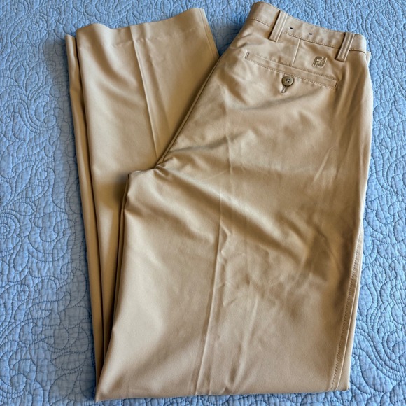 FootJoy Other - FootJoy Mens Performance Golf Pants Khaki Tan Straight Leg 32x34 1123424